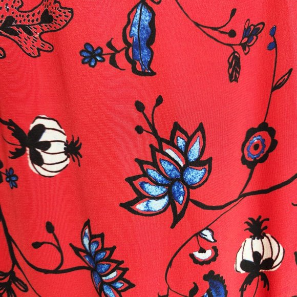 Shoshanna Red Floral Silk Dress Size 8 - Picture 9 of 12